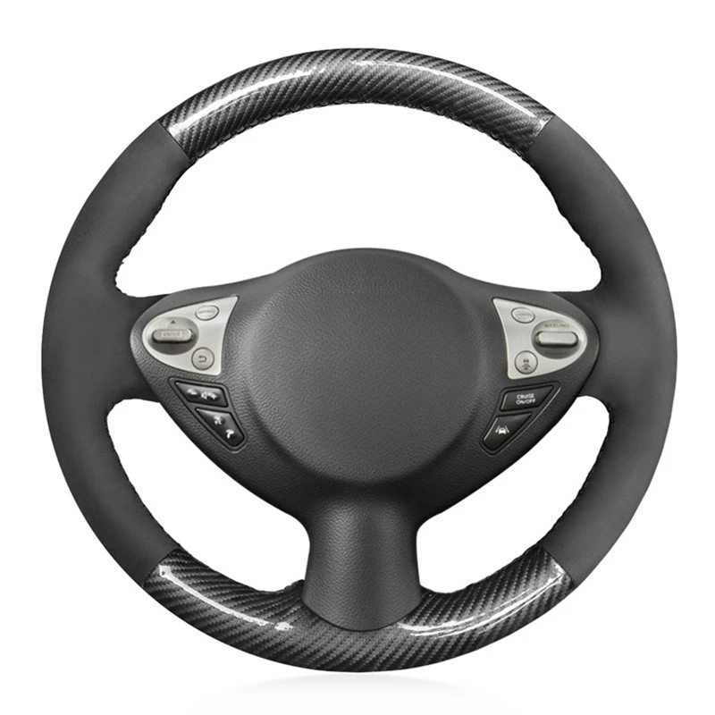 

Мягкий черный замшевый чехол на руль автомобиля из натуральной кожи для Infiniti FX35 FX37 FX50 QX70 Nissan Juke Maxima 370Z Sentra SV