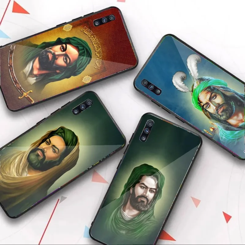 Имам хусский брикет для Samung A32 A51 A52 NOTE 10 20 S10 S20 S21 S22 Pro Ультра черный PC стеклянный чехол для телефона Имам хусский брикет для Samung A32 A51 A52 NOTE 10 20 S10 S20 S21 S22 Pro Ультра черный PC стеклянный чехол для телефона