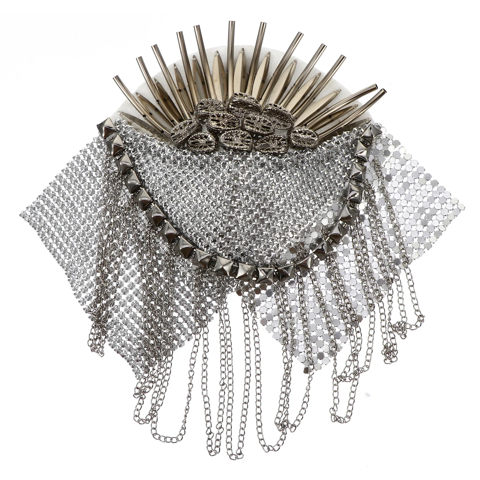 

Shoulder Epaulet Badge Vintage Tassel Arm Epaulette Metal Punk Accessories Epaulets Board Tassels Fringe Boards Brooch Chain