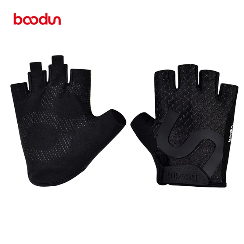 

BOODUN Men Gym Gloves Women Weightlifting Bodybuilding Training Glove Thin Summer Breathable Non-slip Black Half Finger Gloves