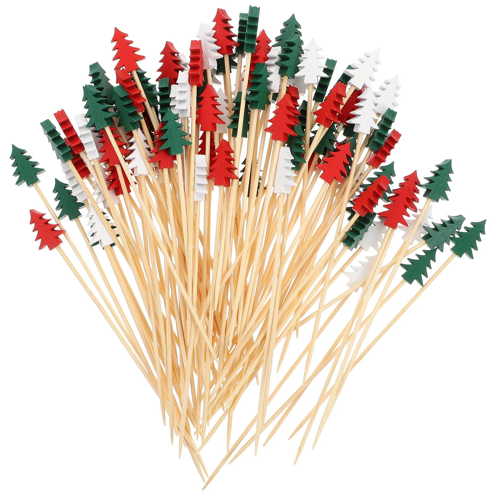 

Picks Cocktail Toothpicks Fruit Forks Christmas Wood Tree Appetizers Martini Skewer Decorativeappetizerskewers Olive Reusable