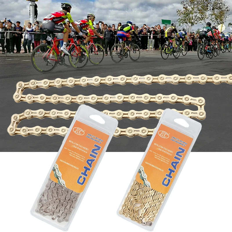 

Bicycle Chains 10 Speed Titanium Plated Current 11v 12v MTB Silver Chain Mountain Road Bike Accessories