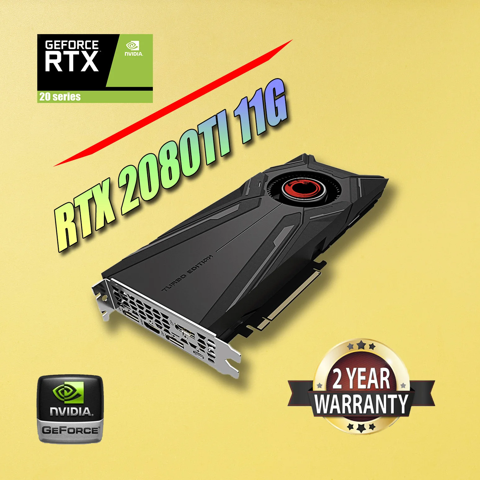 

Видеокарты Geforce NVIDIA RTX2080TI 11G Turbo 352bit GDDR6, б/у