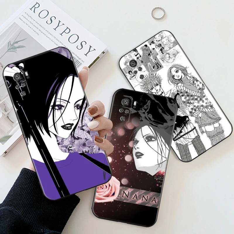 

Phone Case For Xiaomi Redmi 9 9i 9AT 9T 9A 9C Note 10 10T 5G 10S 11T 11 Pro Cartoon Japan Anime Nana Osaki TPU Black Cover