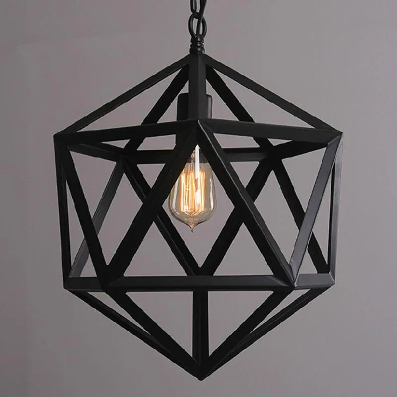 Loft  Industrial Warehouse Pendant Lights American Country Lamps Vintage Lighting for  Home Decoration Black
