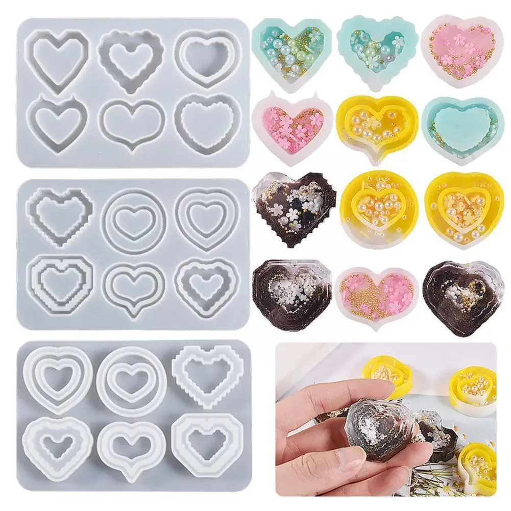

DIY Epoxy Resin Quicksand Mold Millwork Cell Phone Claw Silicone Mirror Mold Flower Love Keychain Cat J9B4