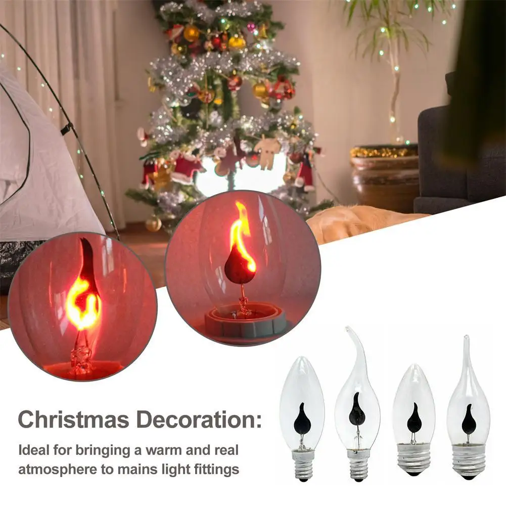 

1pc Edison Led Candle Light Bulb E14 E27 LED Flame Effect Bulb 3W AC220V Home For Decor Lighting Ampoule Candle Bulb