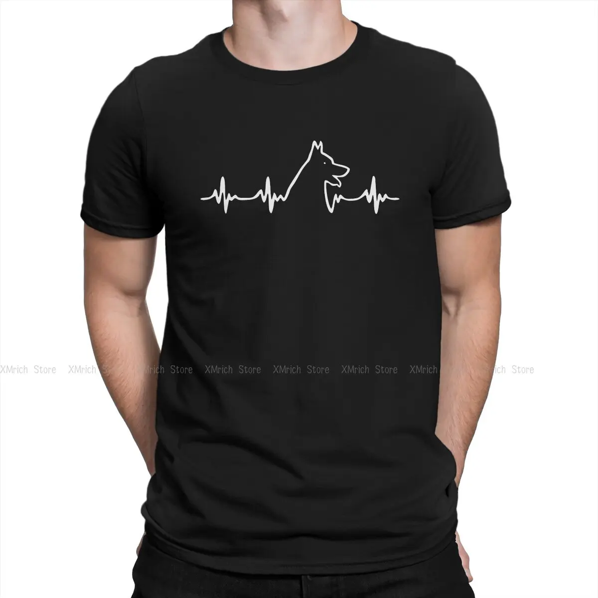 

DOG Heartbeat Hip Hop TShirt Cool K9 Brave Adventure Casual T Shirt Hot Sale T-shirt For Men Women