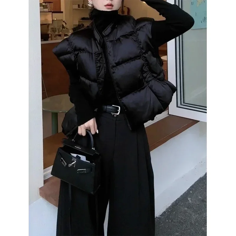 Новая популярная хлопковая куртка на белом утином пуху в жилетке женские куртки