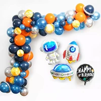 new 83pcs universe outer space astronaut rocket galaxy theme latex foil balloons garland arch kit boy birthday party decorations
