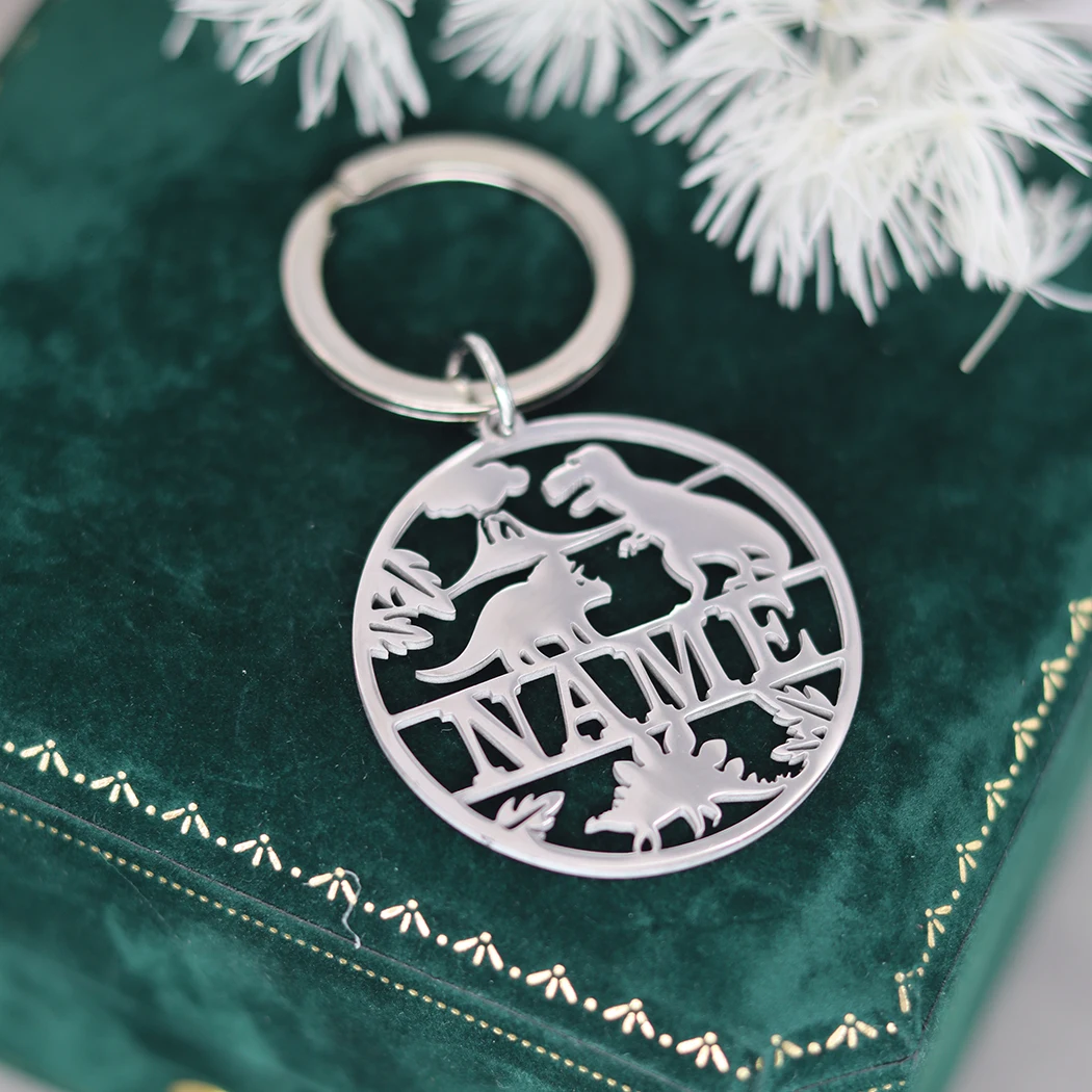 Брелок с динозавром из нержавеющей стали на заказ для женщин и мужчин
