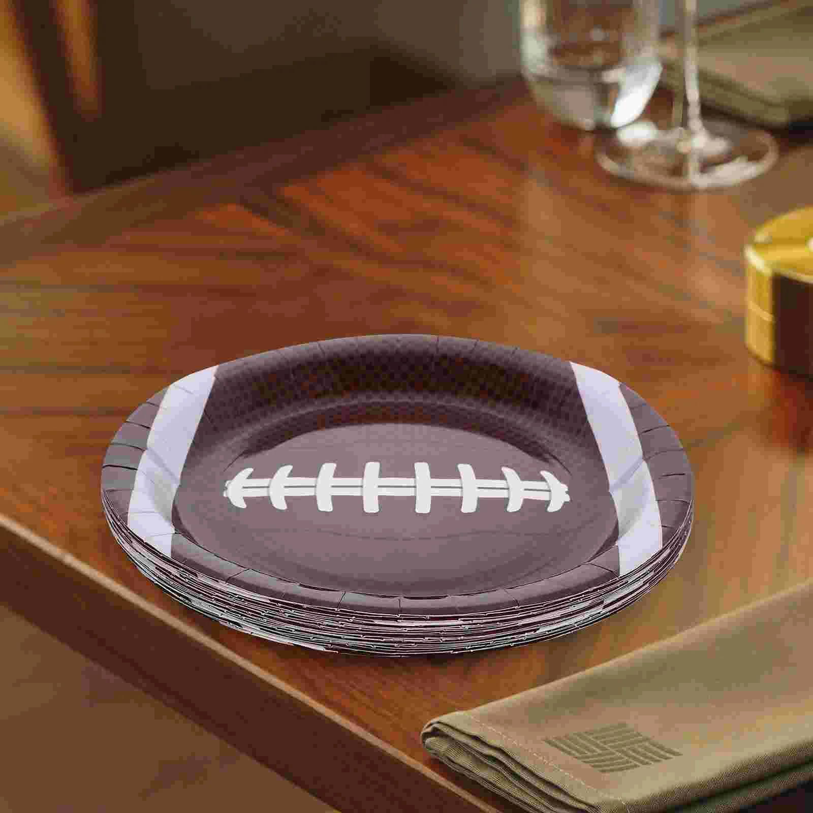 

Tableware Rugby Themed Party Plates Birthday Paper Tissue Napkins Favors Prints