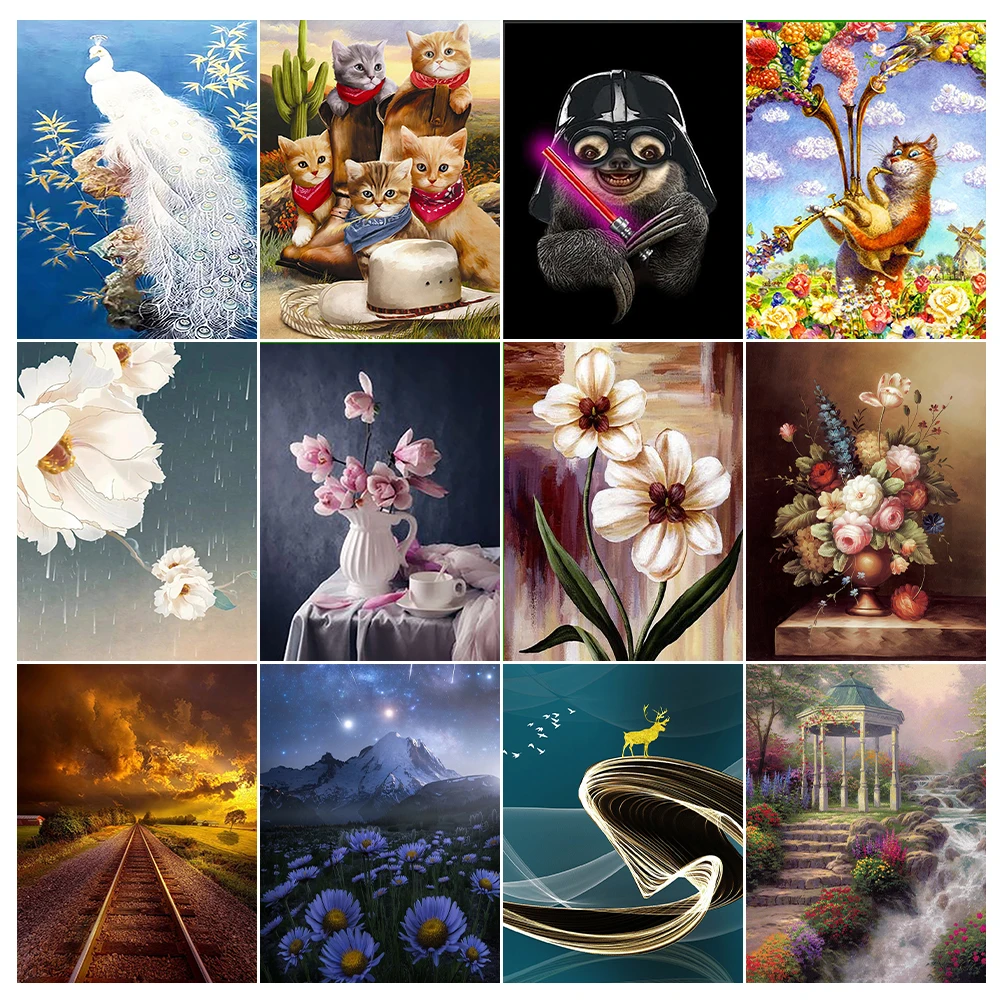 

YOUQU Animal Landscape Flower 5D DIY Multi-style Diamond Painting Diamond Embroidery Mosaic Home Decoration Gift