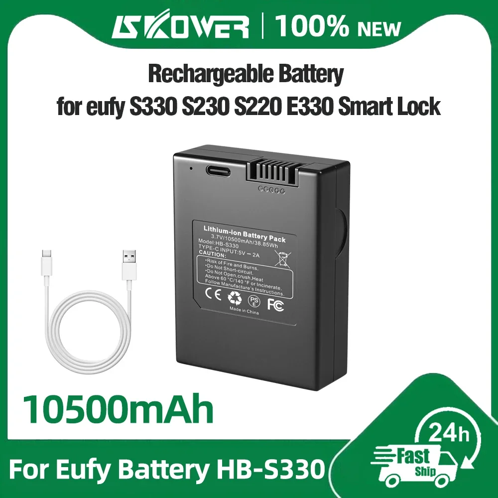 Фото Аккумулятор 10500 мАч для eufyCam S4, eufy Security S330, E330 3-в-1, E330 Video Smart Lock, S230, S231, E31 и Smart Drop №1