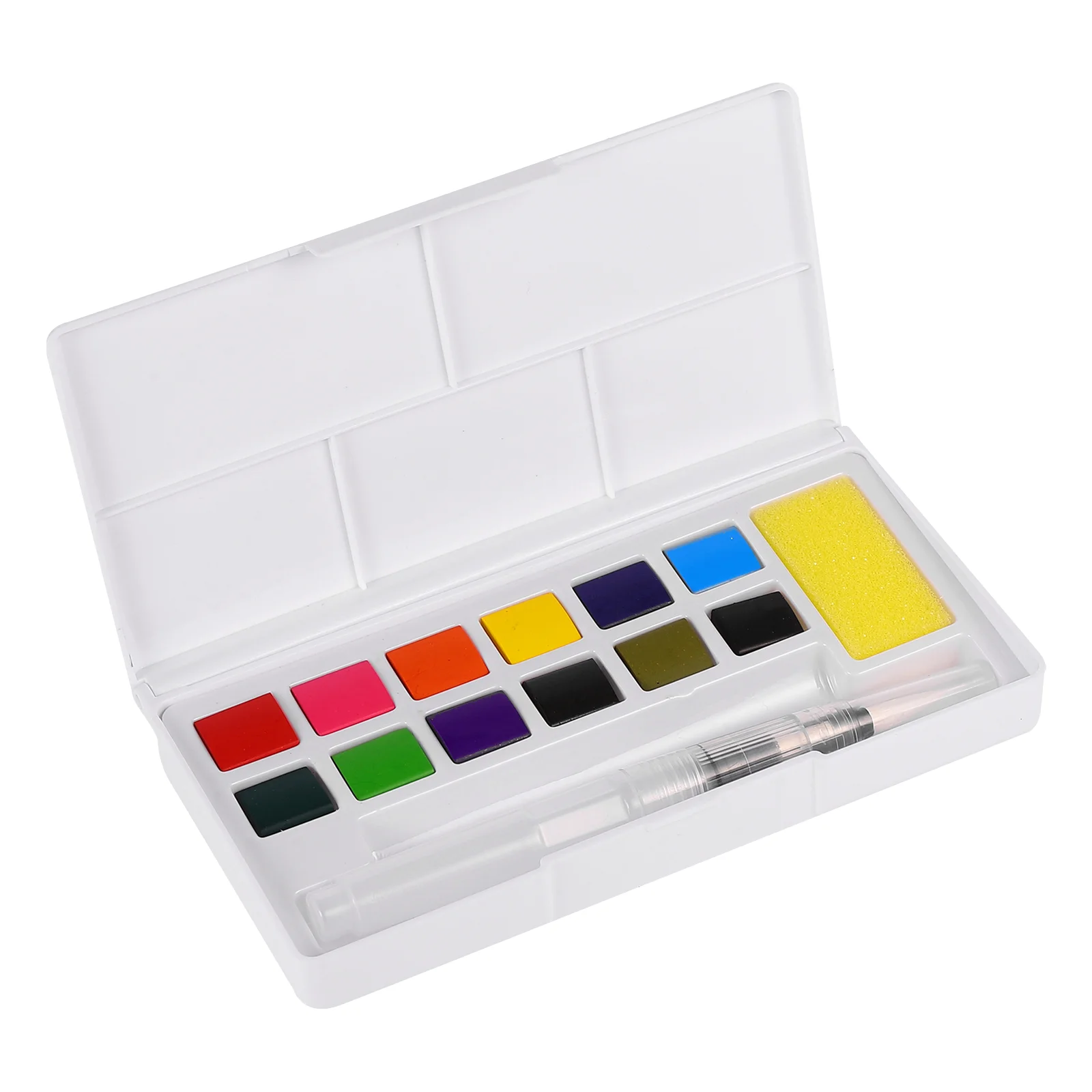 

1 Set 12 Colors Watercolor Set with Pen and Sponge Box