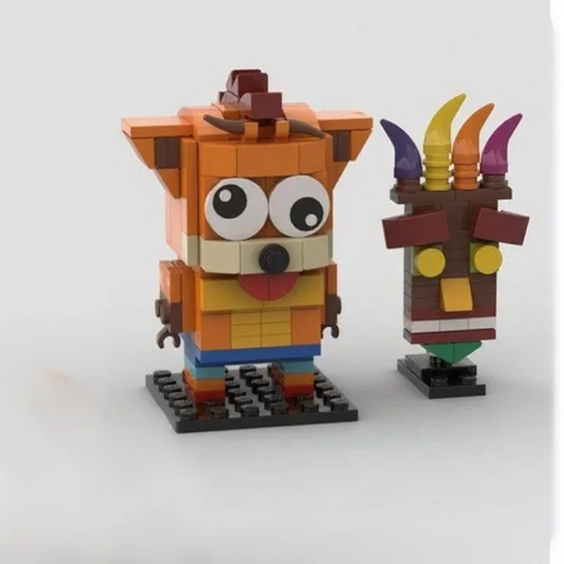 Набор строительных блоков MOC Crash Bandicoot Aku Brickheadzed, 184 детали, для сборки, креативная идея, рождественский подарок, развивающая игрушка для детей (art.: 3920d8121faeb) - 3920d8121faeb
