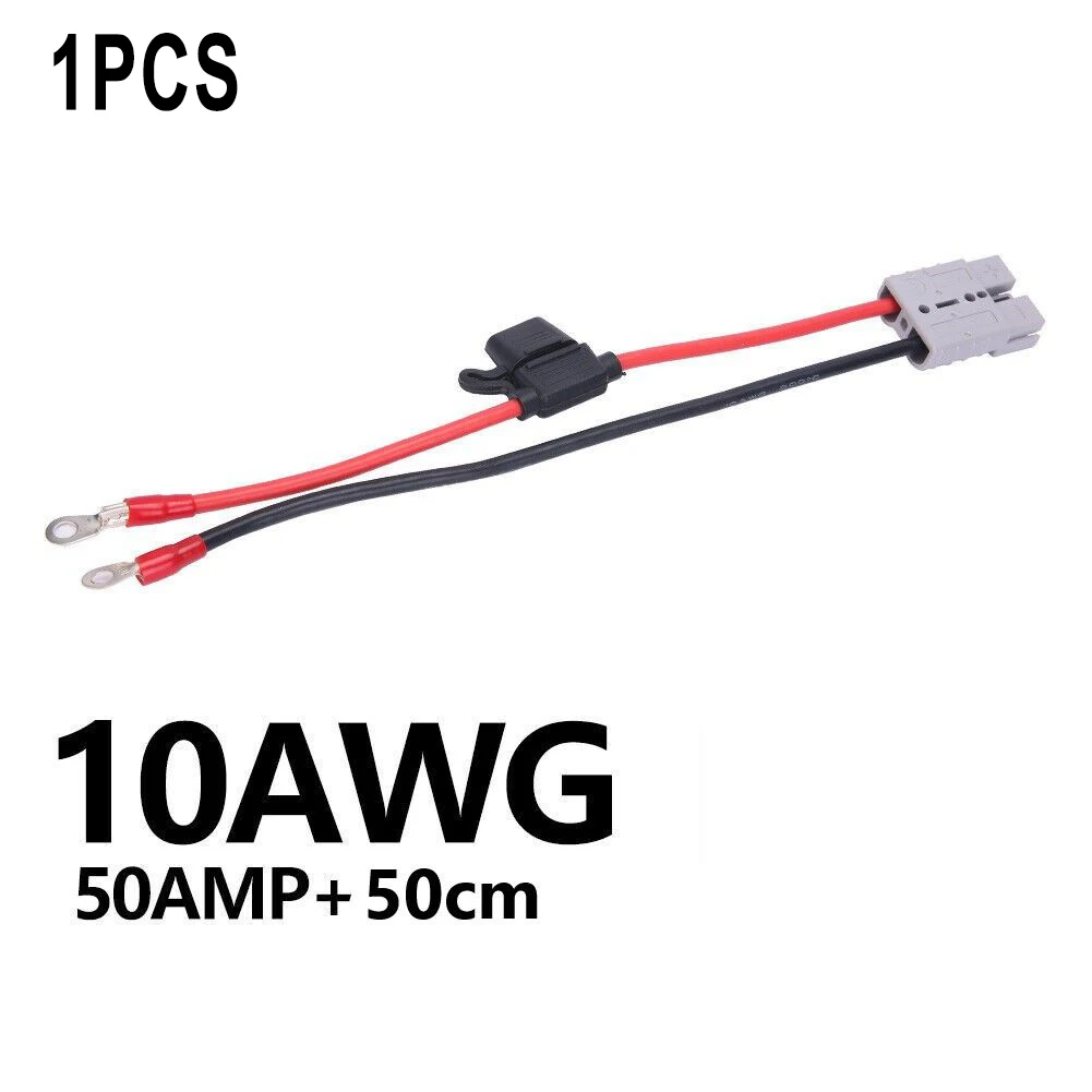 

Battery Charging Connector Cable Kit For Anderson Plug Lead To Lug M8 Terminal 10AWG 50A 50/100CM Cable Binding Post Sheath