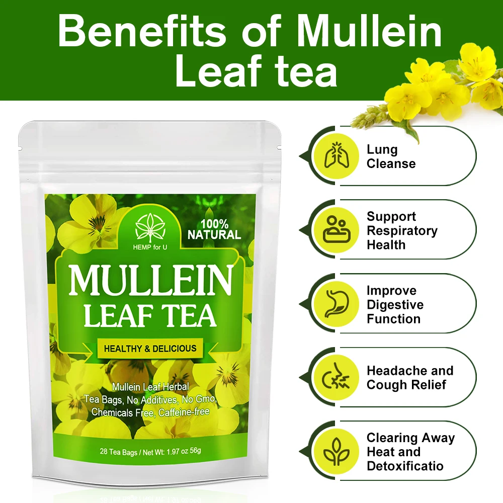 

Листовой чай HFU Mullein-Очистка дыхания и легких травяной чай, без кофеина, богатый витаминами и минералами продукт для ухода за здоровьем