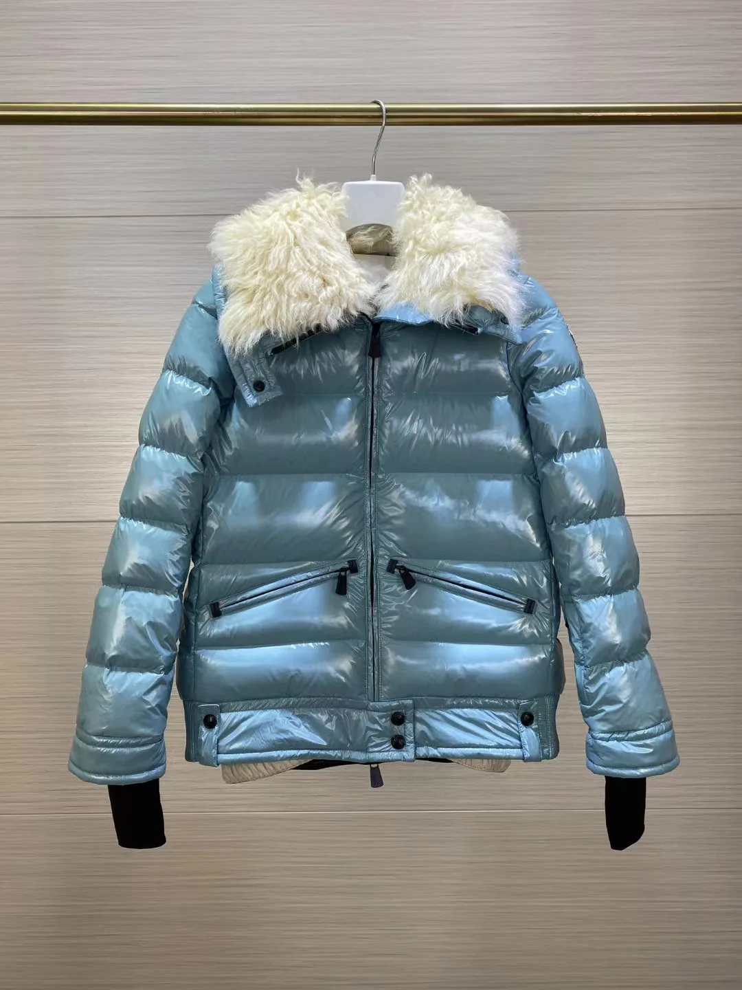 

Winter 2022 new lamb wool collar women's ski jacket plus size thick warm down coat