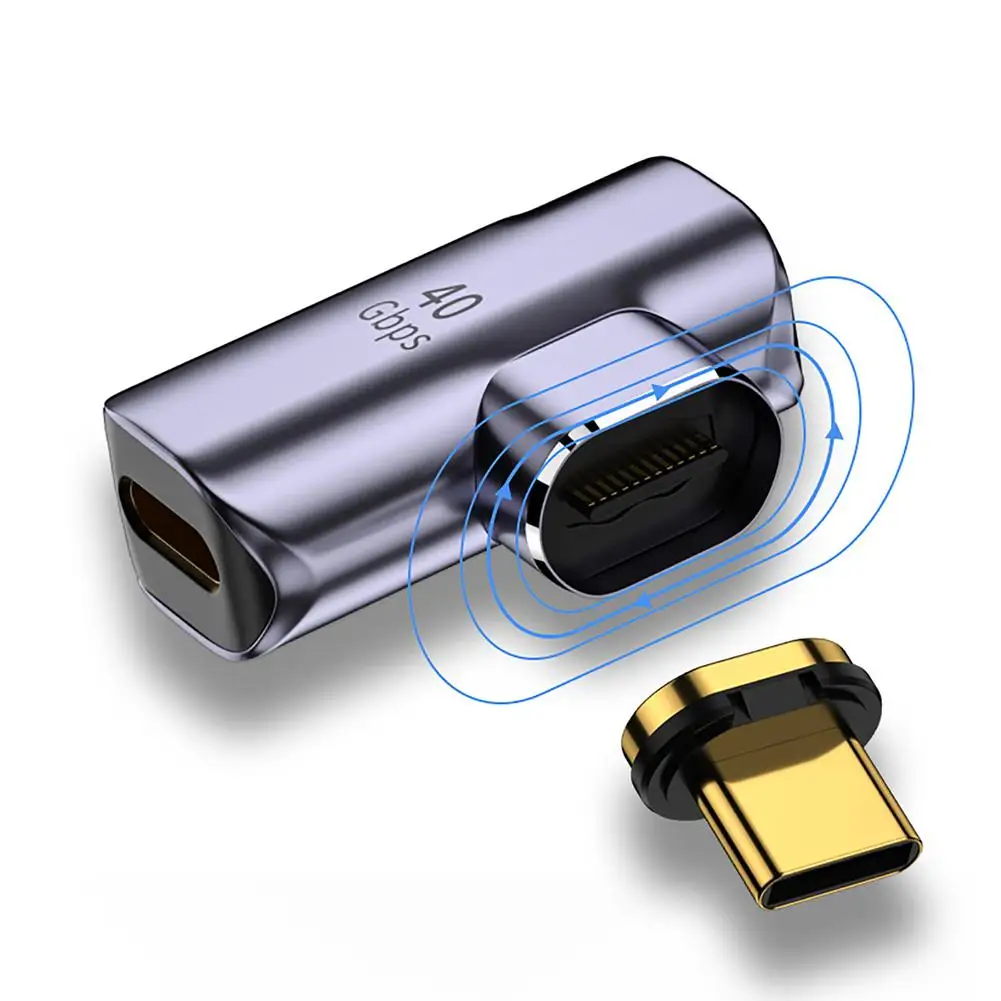 

Магнитный адаптер Usb4.0 Usb C штекер-гнездо 100 Вт Магнитный адаптер для быстрой зарядки конвертер
