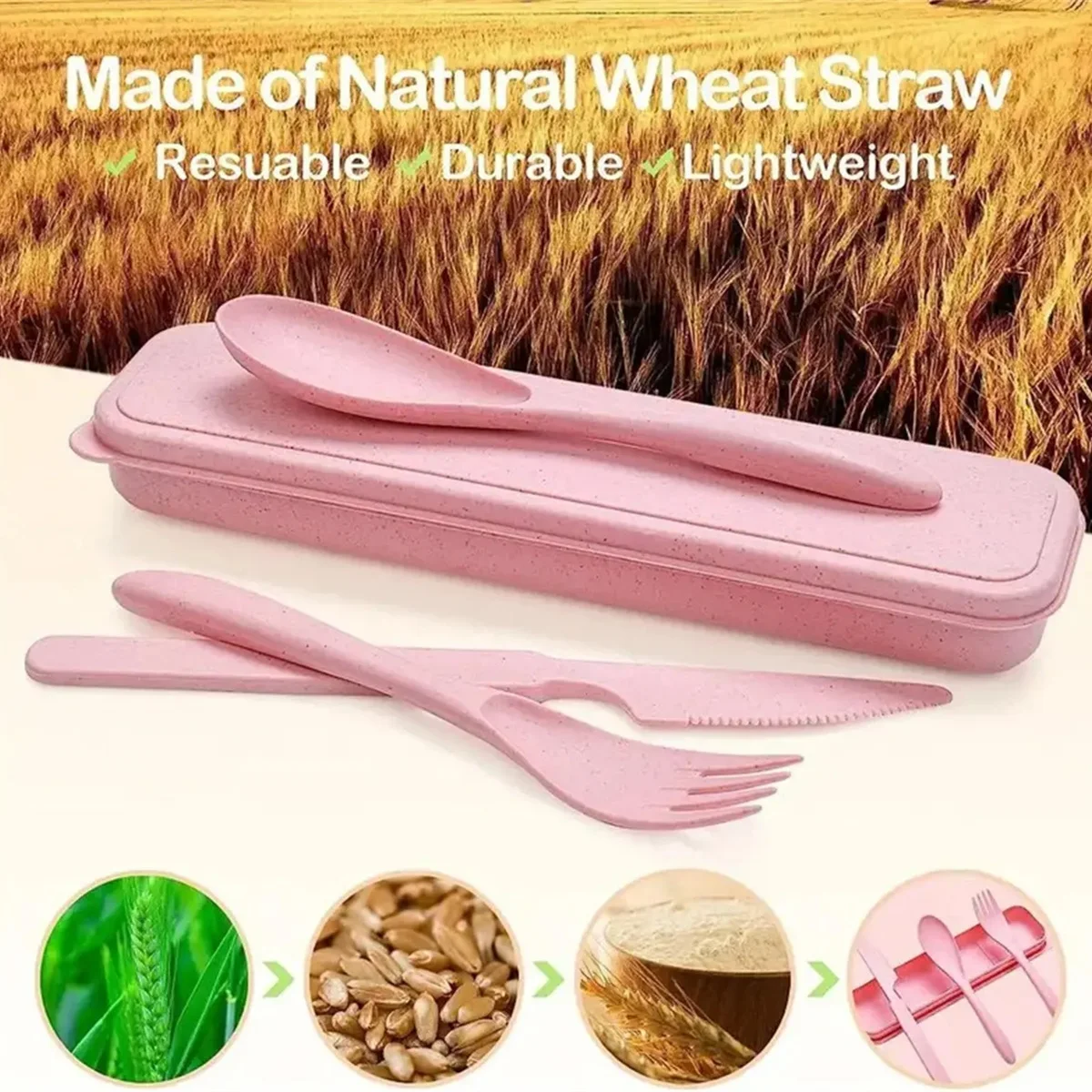 Дорожные портативные столовые приборы в уличном стиле нож из пшеничной соломы