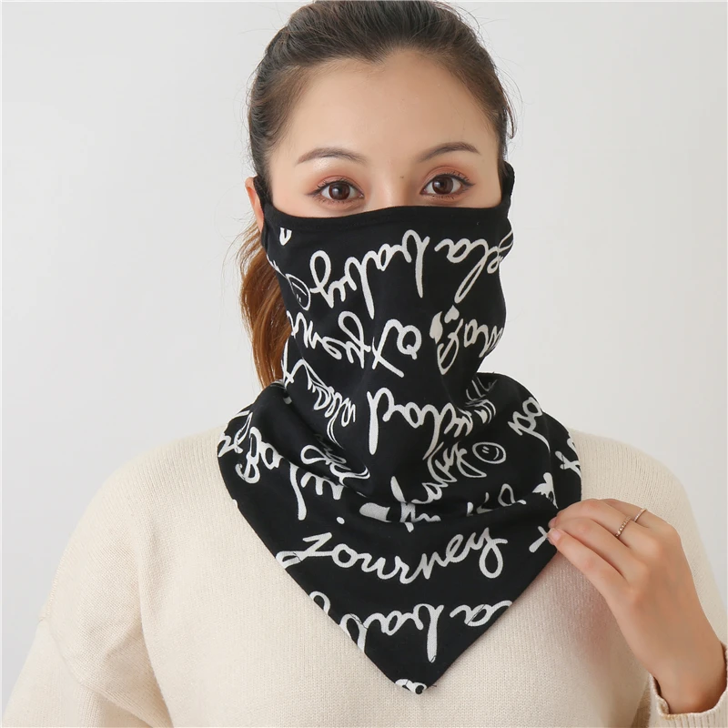 Женская печатная шарф-маска для лица зима-весна. Бандана дизайнер, теплый фуляр из хлопка, мягкие шарфы на шею, обертывания кольца, покрытие 2022 года.