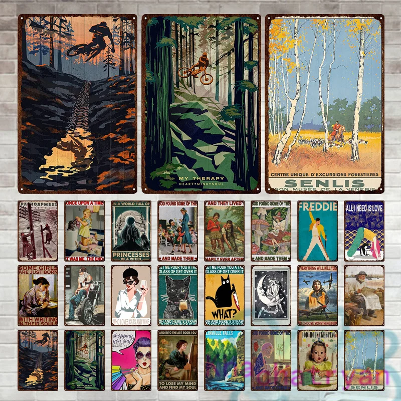 

Фигурки лес экстремального спорта, цитаты, металлические знаки, табличка, железная Оловянная пластина, художественная живопись для паба, ба...