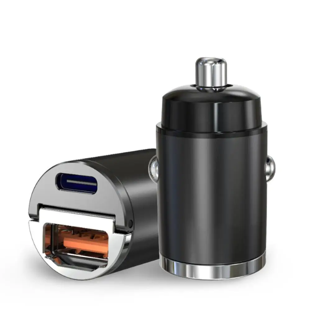 

USB Fast Charger Mini QC 4.0 3.0 Quick Charge Type C PD Charger Adapter 30W PD+QC/PD+PD Car Charger For IPhone 12 Huawei Xiaomi