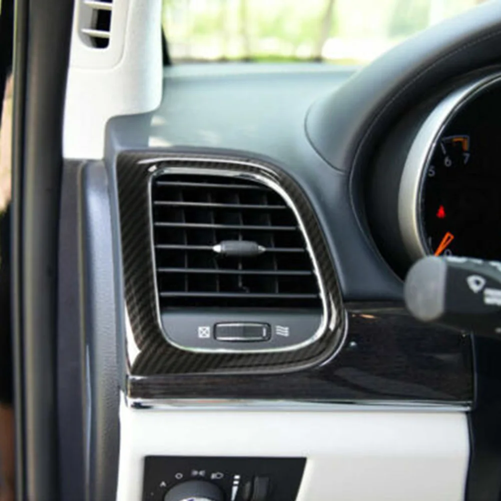 

New Auto Parts Air Vent Outlet Cover Trim Prevent Scratch ABS Car Interior Trim Carbon Fiber Black Center Console