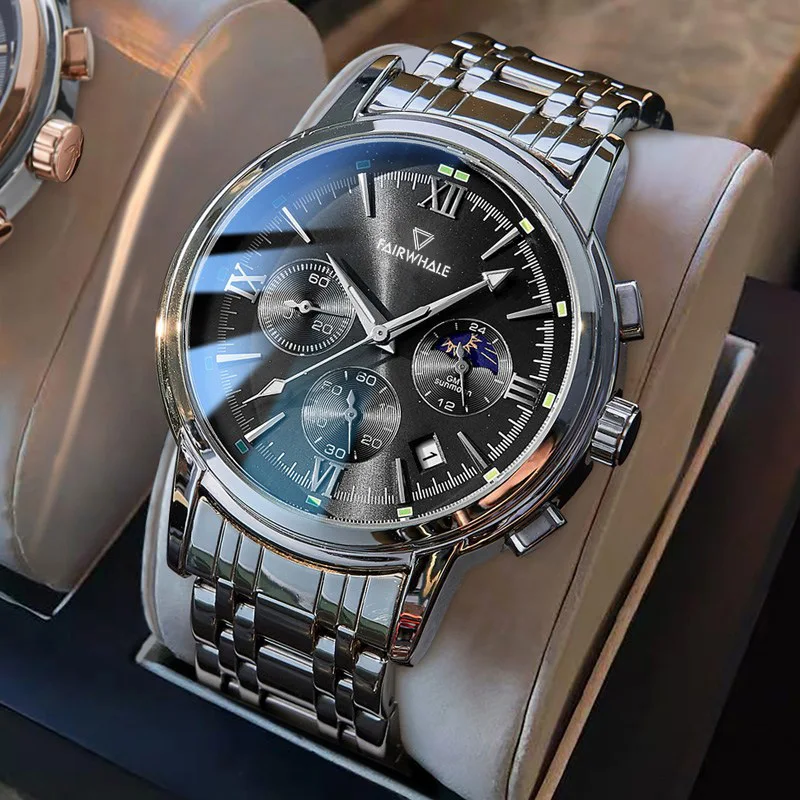 Часы мужские кварцевые водонепроницаемые многофункциональные с отображением