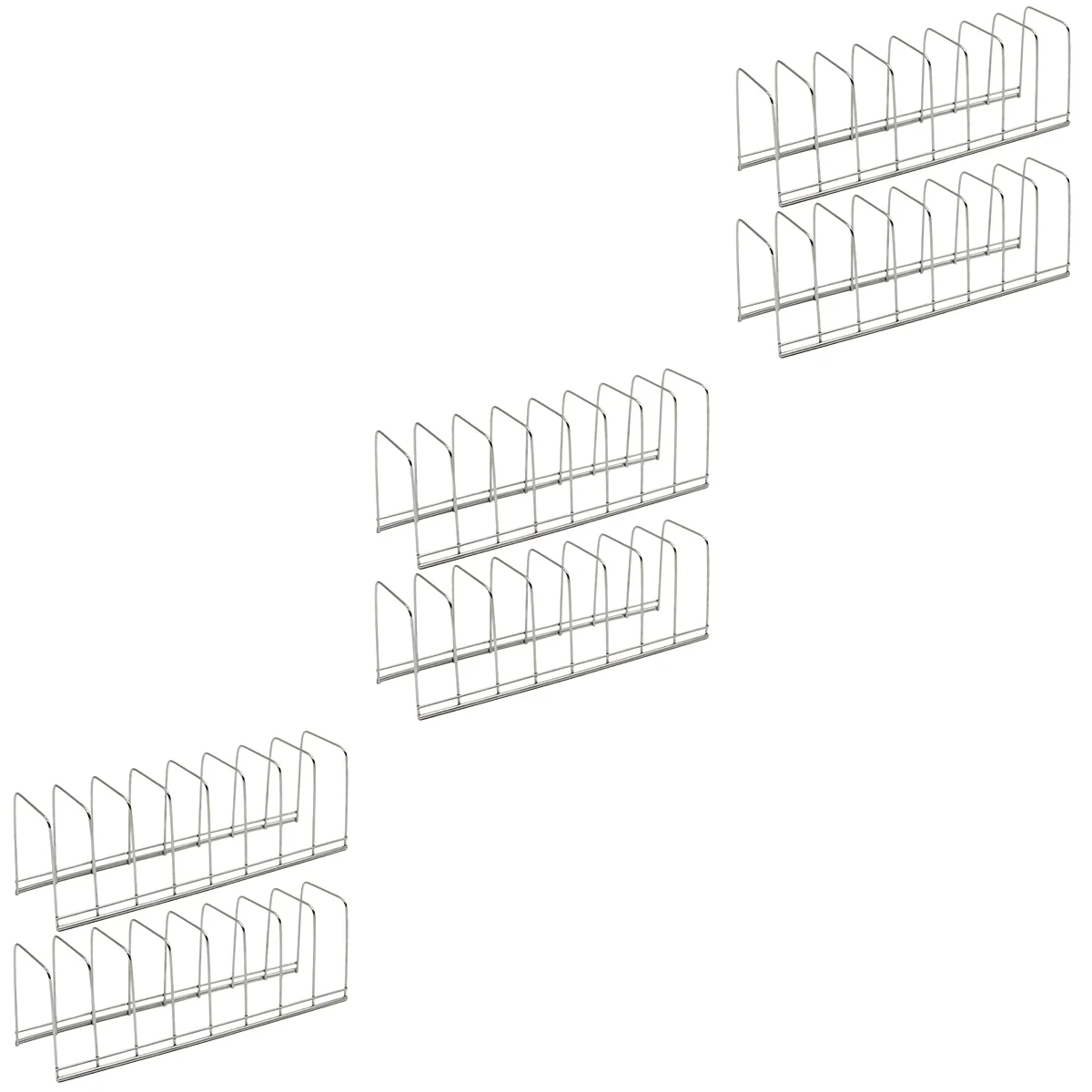 

6 Pcs Drying Rack Dishes Drain Tray Kitchen Holder 30X7X10CM Chopsticks Silver Stainless Steel Storage Convenient