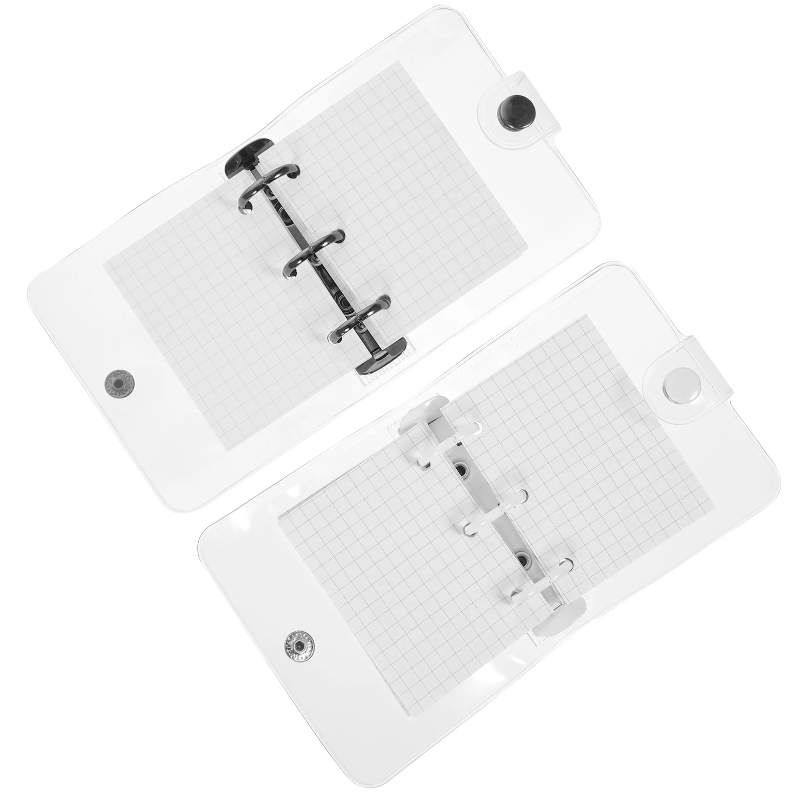 

2 Sets Transparent Shell Mini Binder Student Spiral Notepad Decorative Loose-leaf