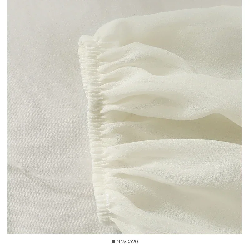 Женская шифоновая блузка с цветочной вышивкой длинным рукавом и квадратным