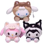 23 см Мультяшные мягкие животные Kuromi My Melody Cinnamoroll Плюшевые игрушки Аниме кавайные милые мягкие плюшевые успокаивающие Игрушки для девочек Подарки