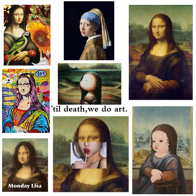 

Mona Lisa Iron-on Transfers for Clothing Thermoadhesive Patches on Clothes Fashion Art Girl Stickers Women's T-Shirts Appliques