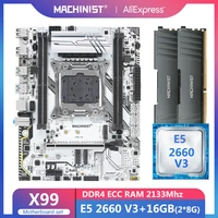 machinist x99 motherboard lga 2011 3 set kit with intel xeon e5 2660 v3 cpu processor 16g28 ddr4 ecc four channe x99 k9