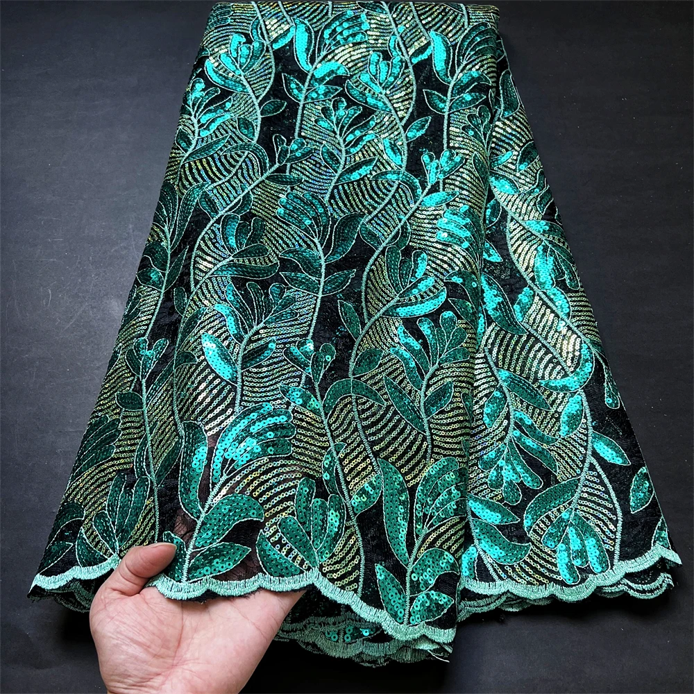 Африканская Тюлевая Кружевная Ткань 5 ярдов нигерийская кружевная ткань