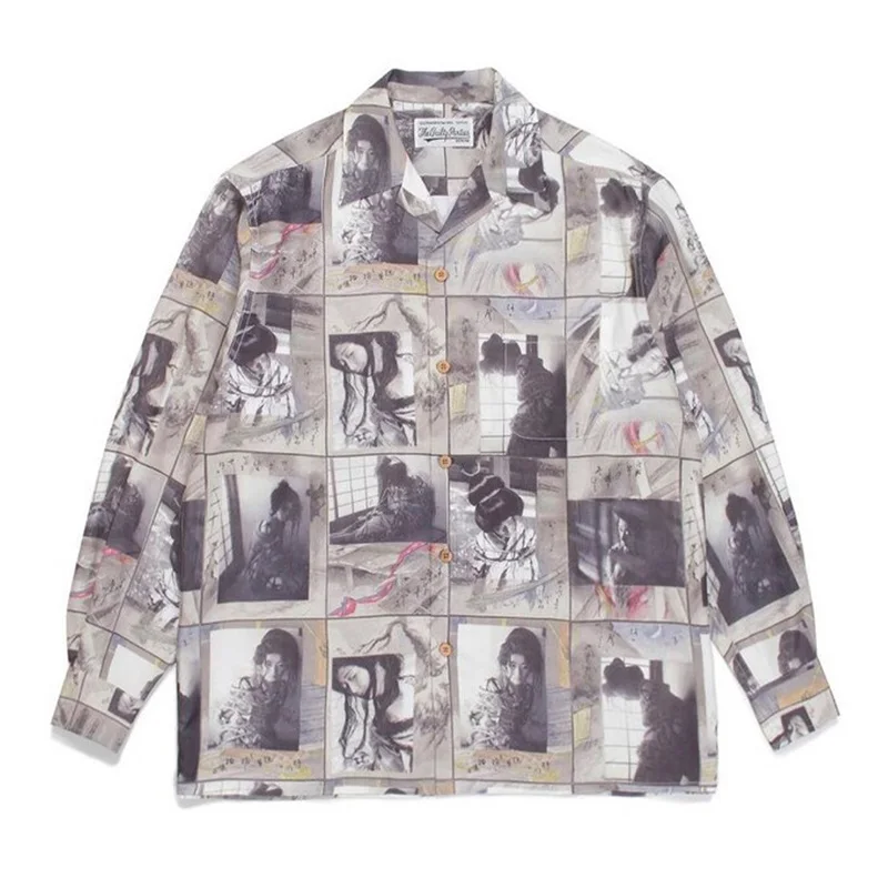 WACKO MARIA Shirt Oversize Casual Ink Painting Men Women 1:1 Wacko Maria Hawaiian Shirts