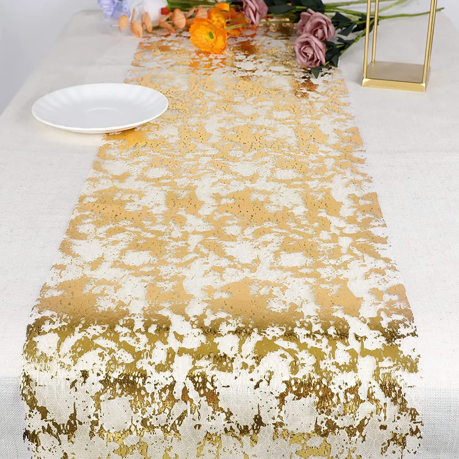 

Decor Thin Wedding Valentine's Foil Sparkle Day Tablecloth Table Runners Luxury Gold Metallic Glitter Thin Mesh Sequin Silver