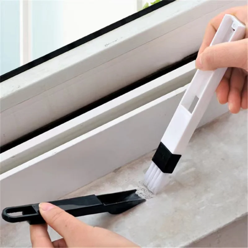 

2 in 1 groove window cleaning tool brosse laptop kit brushes tile detailing hair brush fenster dust brush Dust removal gadgets