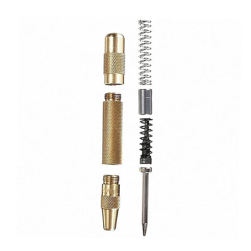 

New 5'' Automatic Center Pin Punch Spring Loaded Marking Starting Hole Tool Gold