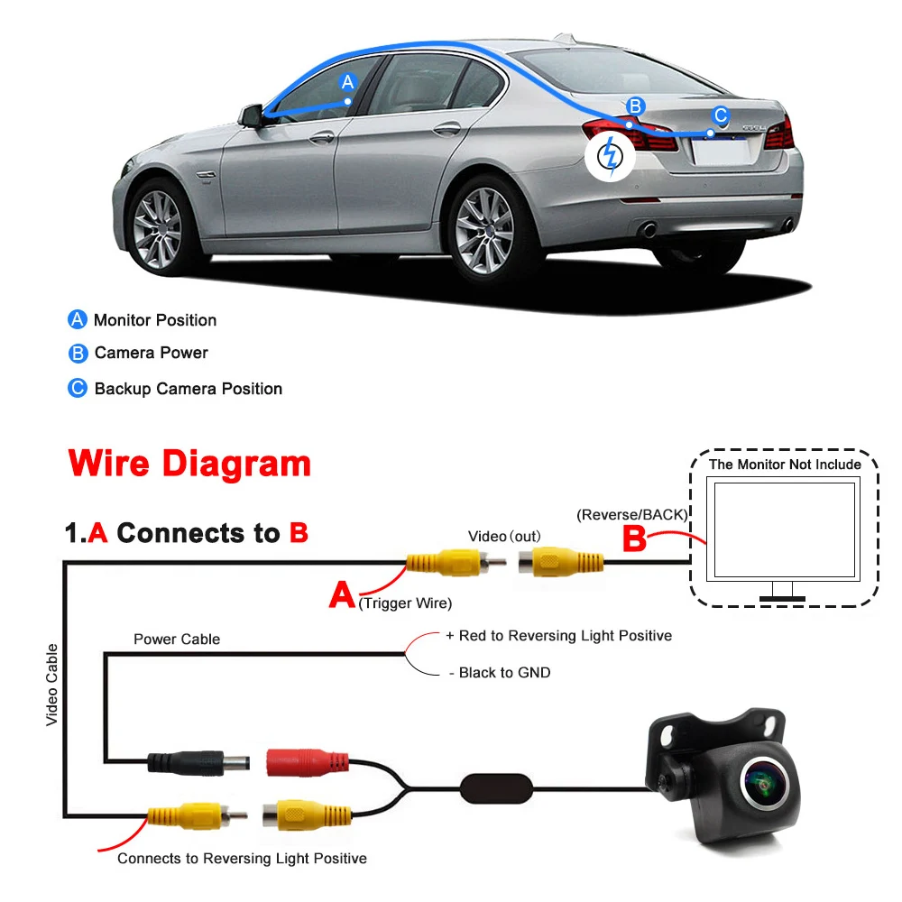 Автомобильная камера заднего вида 170 ° 720P AHD/CVBS |