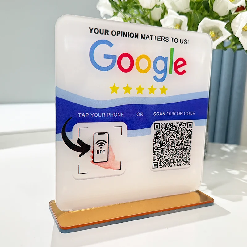 Логотип Google индивидуальный сканер QR-кода деловая пластина с золотым кронштейном