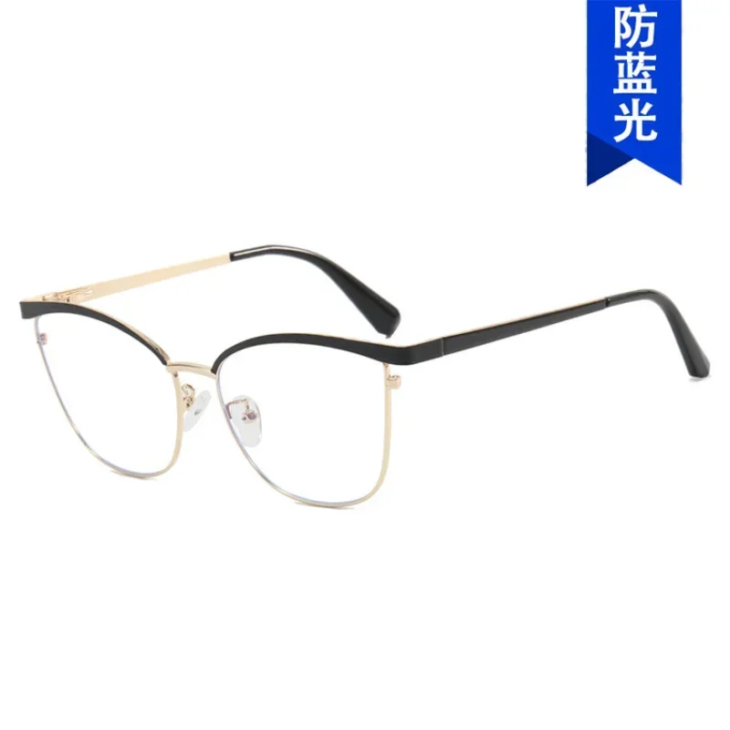 Новые женские металлические очки кошачий глаз с защитой от синего света модные