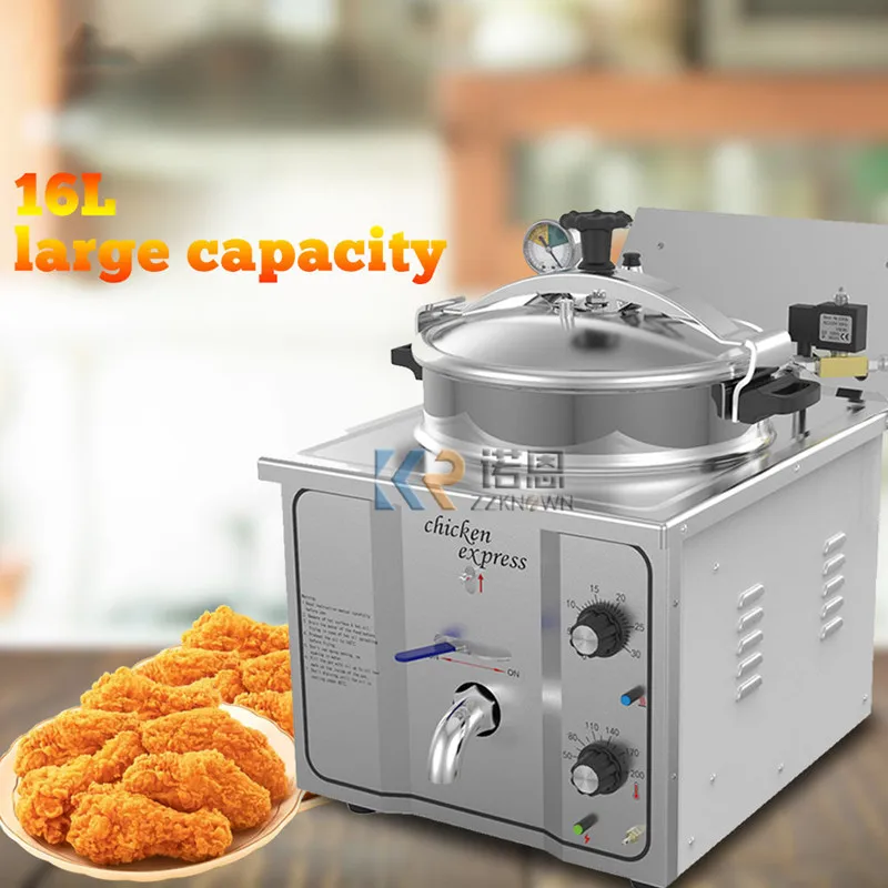 

16L Electric Tabletop Chicken Pressure Fryer Stainless Steel Deep Fried Chicken Fast Food Machine Potato Chips Pressure Cooker