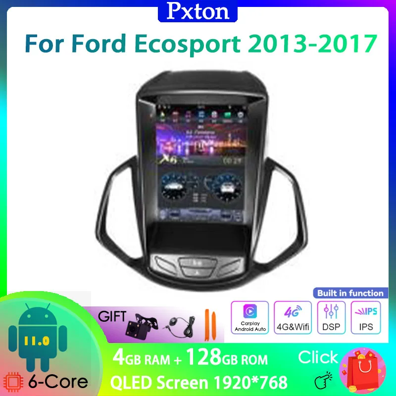 Автомобильный мультимедийный проигрыватель pdonson Tesla с экраном Android для Ford Ecosport