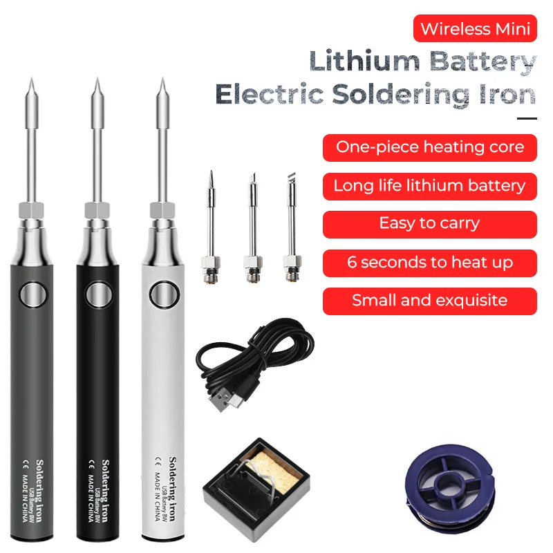 5V 8W Battery Powered Soldering Iron Electric with USB Charge Soldering Iron Set Soldering Wireless Charging Welding Solder Iron