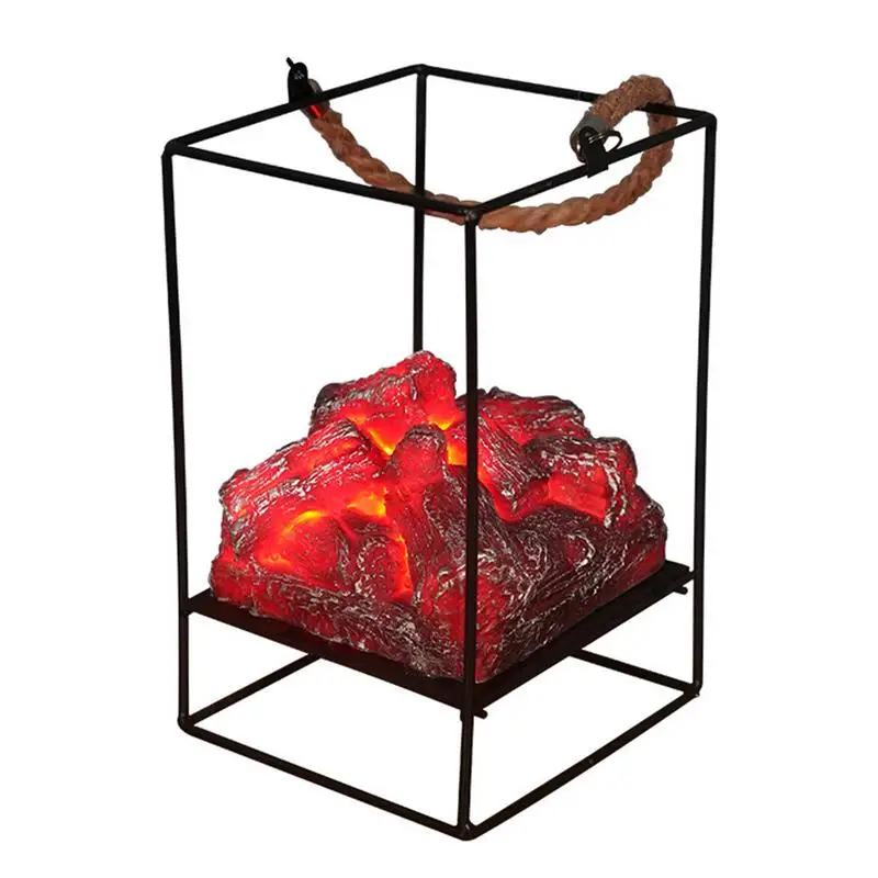 

Portable Imitation Charcoal Flame Lamp LED European Style Charcoal Light Living Room Halloween Decoration Ornaments