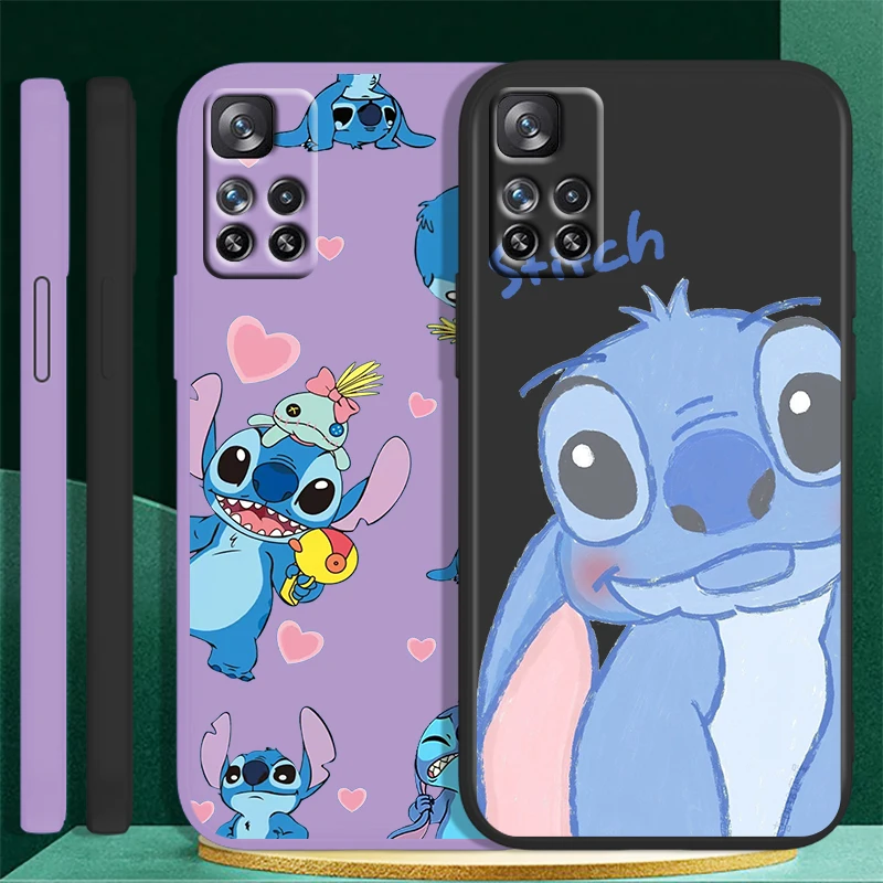 

Stitch Cartoon Lilo Baby Phone Case For Xiaomi Redmi 10 10X 9 9A 9T 9AT 8 8A 7 6 K50 Gaming Pro 4G 5G Liquid Rope Cover Fundas