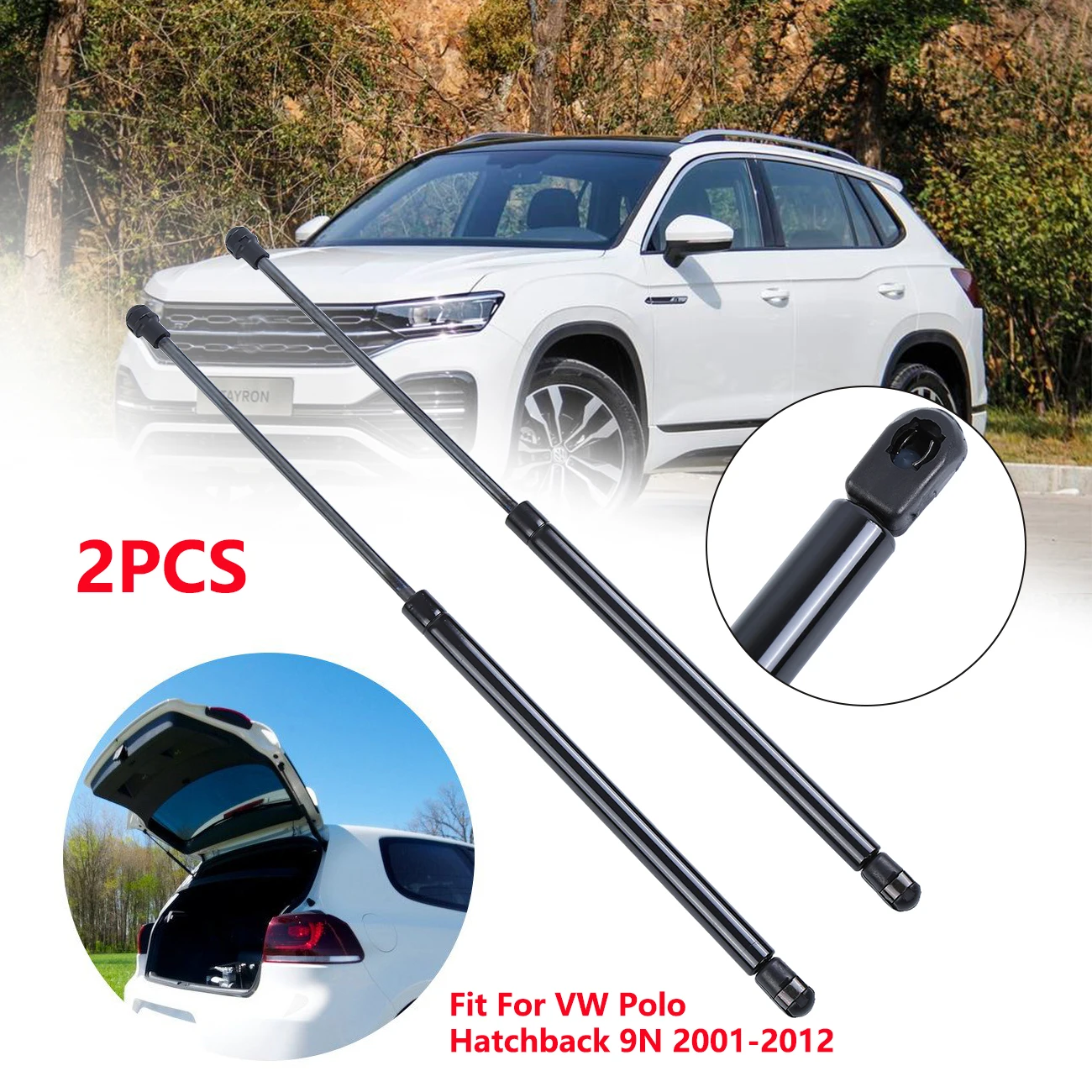 

2Pcs Car Tailgate Boot Gas Struts Support Lifters For VW for Polo Hatchback 9N 1.2-1.9 2001-2012 6Q6827550/6Q6827550A/6Q6827550C